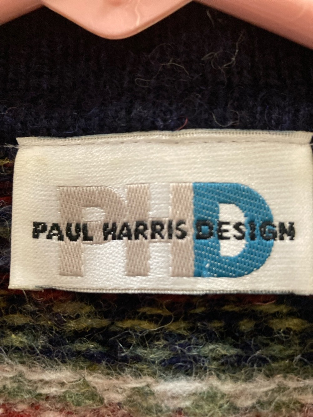 Paul Harris Design women’s L 100% Shetland Wool fair isle cardigan sweater - Picture 3 of 8